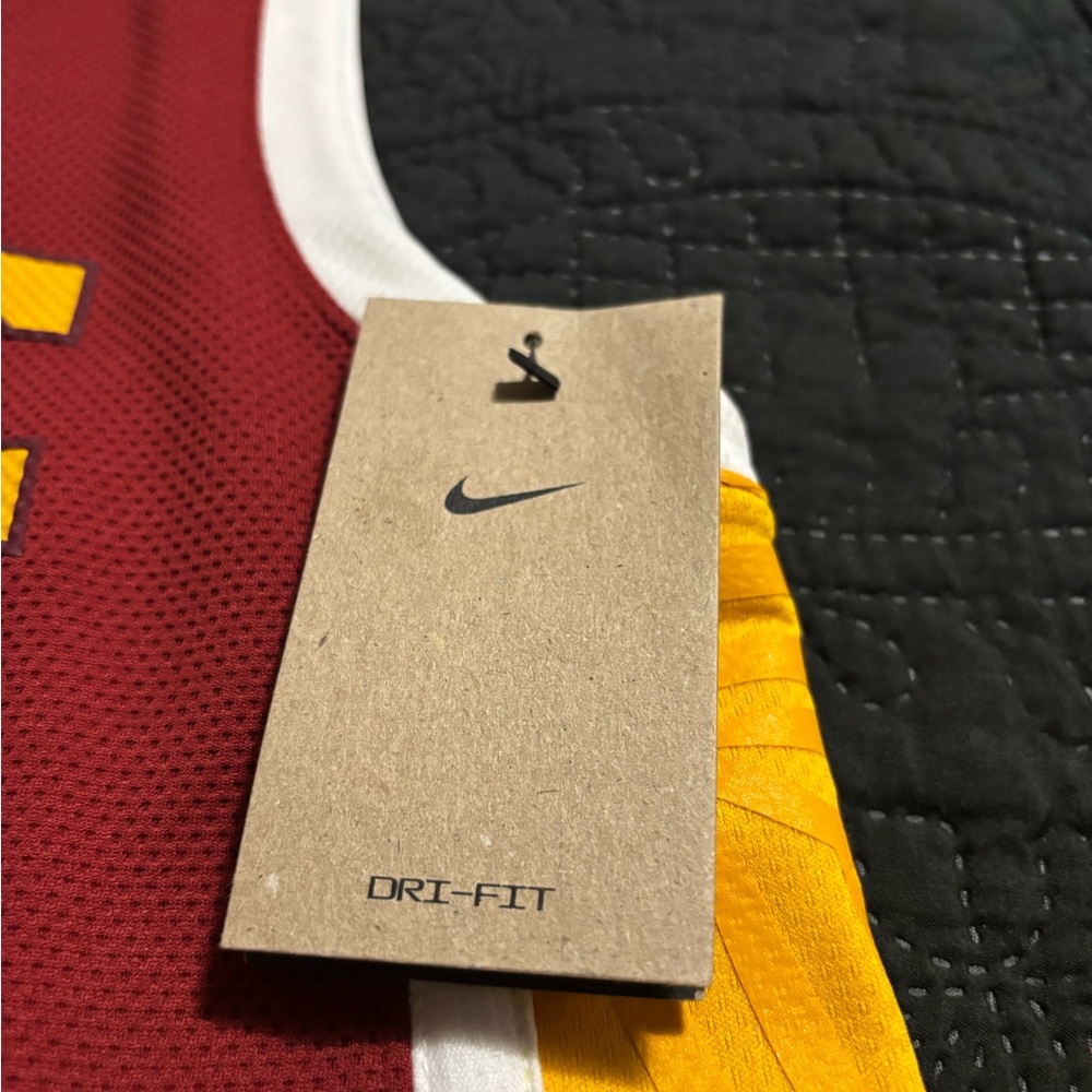Nike Burgundy and Yellow Kids Basketball Jersey - Picture 3 of 6